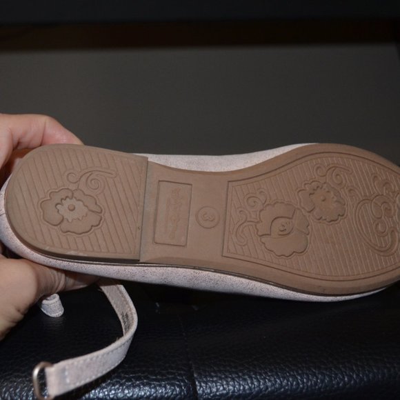 Self Esteem (R) Cream Sparkly Shoes Golden Butterflies Decor Ankle Fastener 3 - Picture 5 of 8